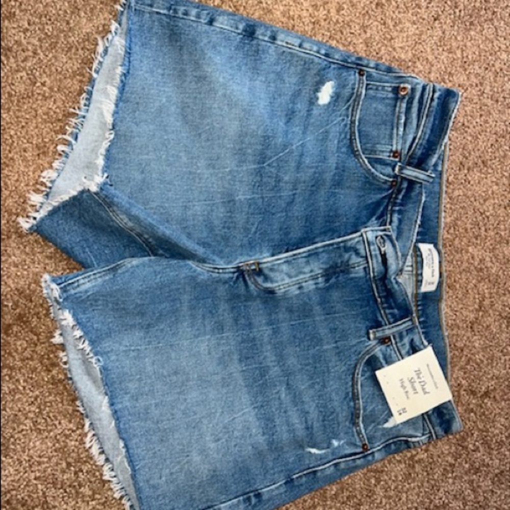 NWT Abercrombie & Fitch high rise dad short with button fly size 32/14